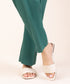 Women's Pret Cambric Green Solid Straight Pants